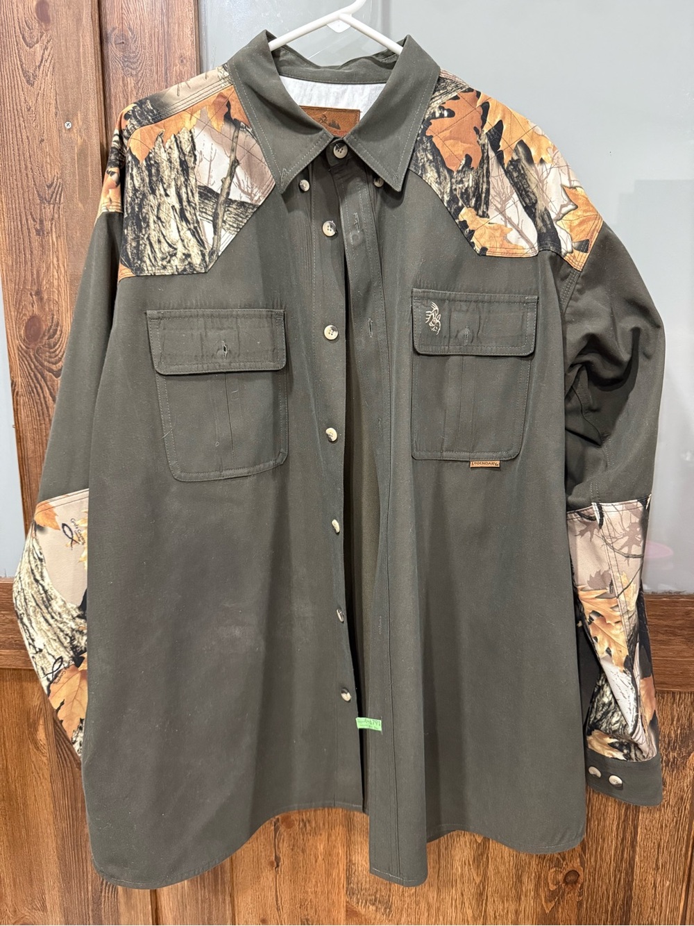 Legendary Whitetails Olive Green Brown Camouflage Button-Down Shirt